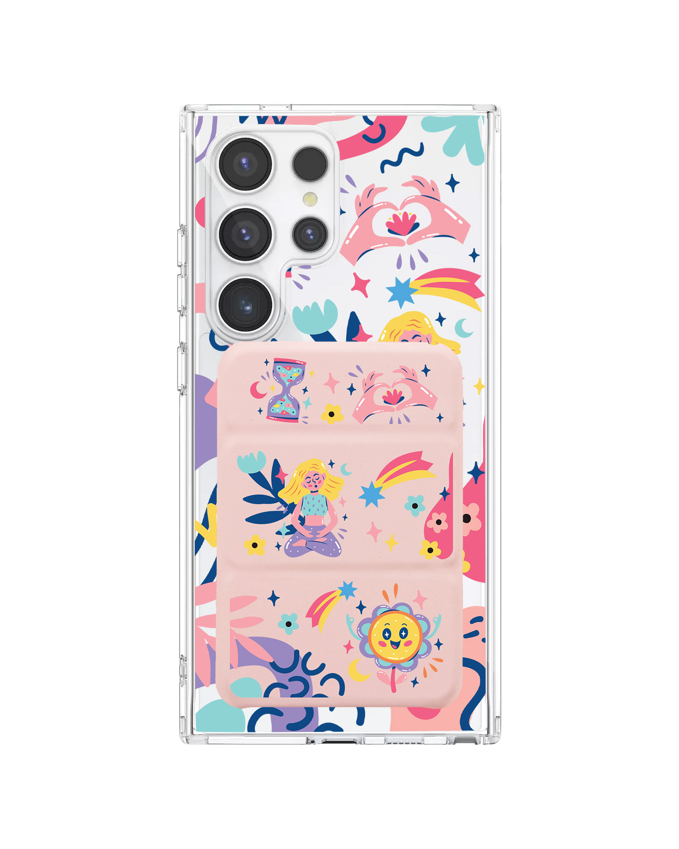 Android Magnetic Trifold Wallet Case - Heather