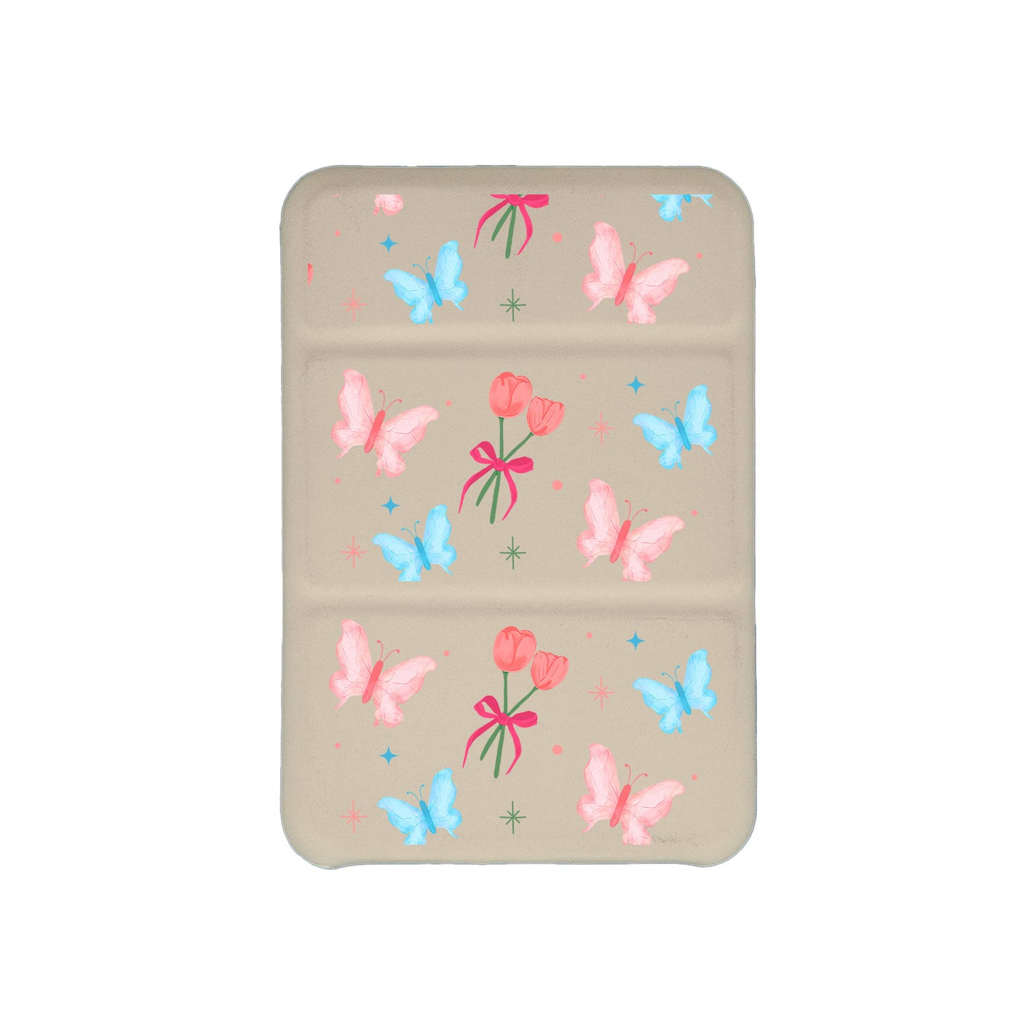 iPhone Magnetic Trifold Wallet Case - Coquette Butterfly