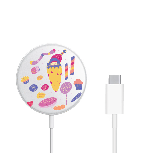 Magnetic Wireless Charger - Dessert Doodle