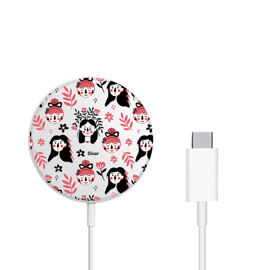 Magnetic Wireless Charger - Flowery Faces