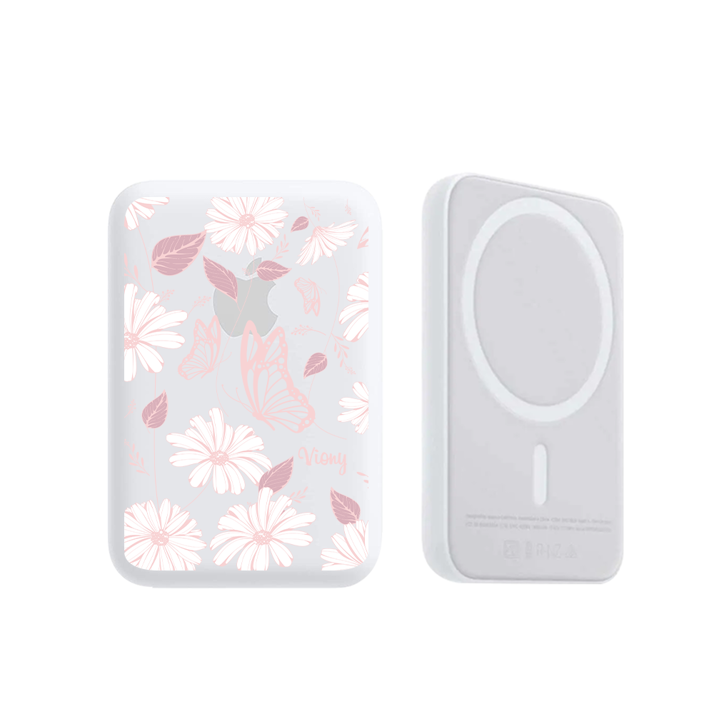 Magnetic Wireless Powerbank - Butterfly Daisy