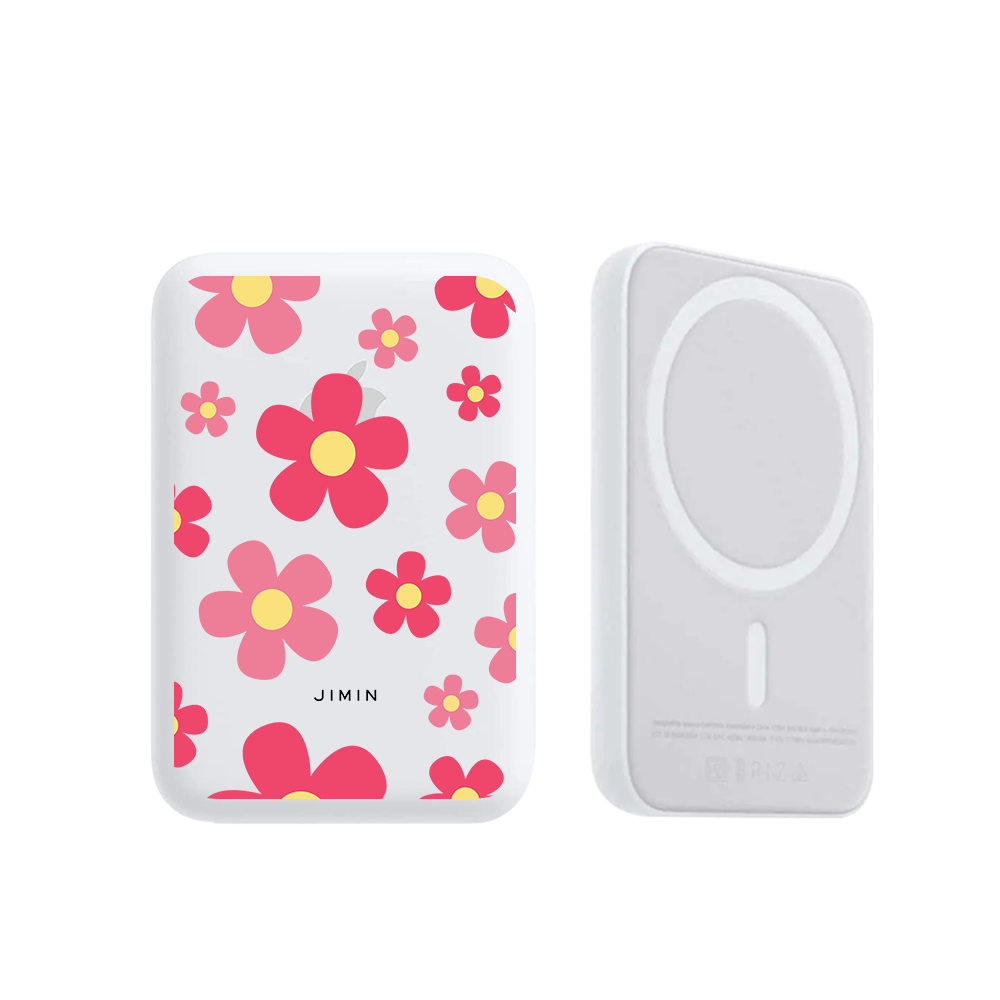Magnetic Wireless Powerbank - Daisy Blush
