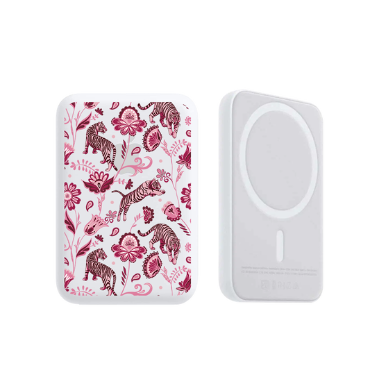 Magnetic Wireless Powerbank - Tiger & Floral 2.0