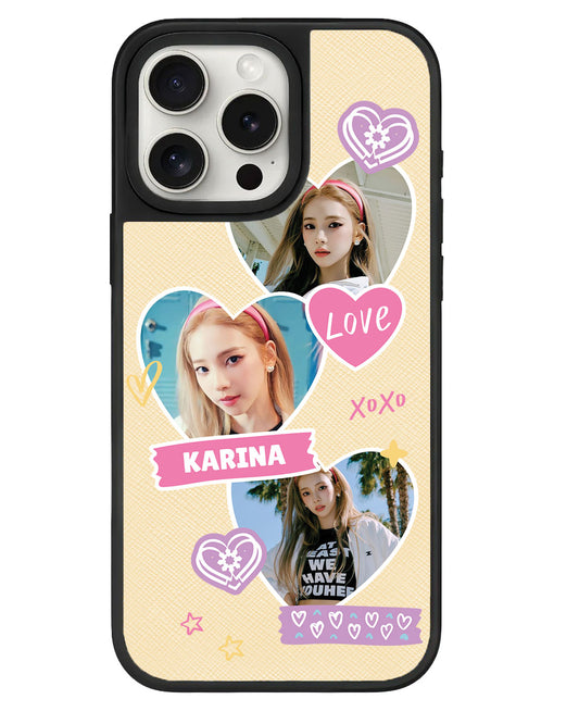 iPhone Leather Grip - Face Grid Love