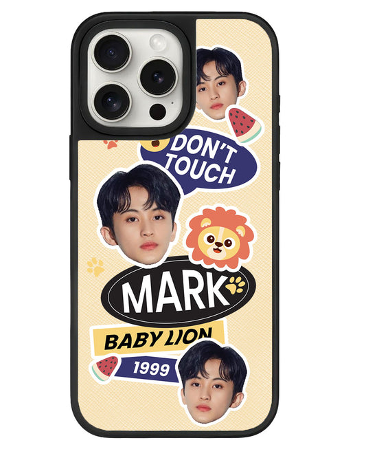 iPhone Leather Grip - Face Grid Baby Lion