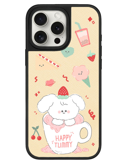 iPhone Leather Grip - Happy Tummy