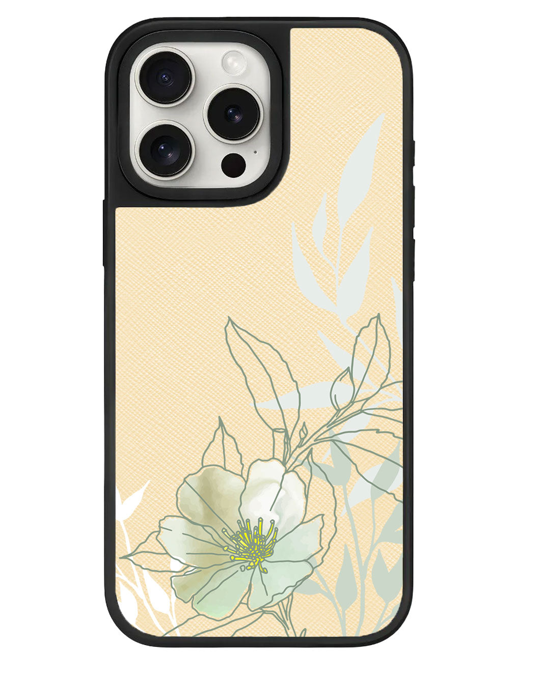 iPhone Leather Grip - Green Mint Lily