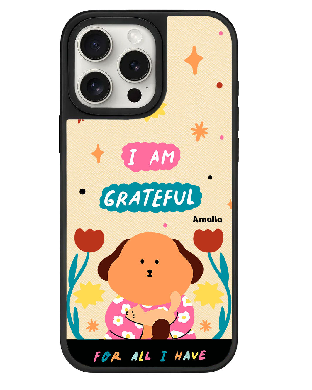 iPhone Leather Grip - Kiku and the Cat