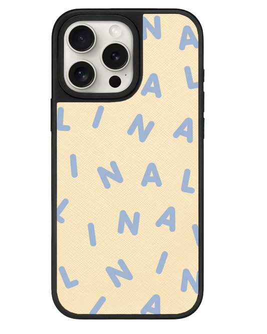 iPhone Leather Grip - CUSTOM MONOGRAM 2.0 Blue