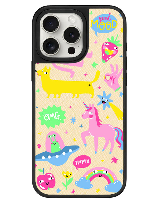iPhone Leather Grip - Monster Say Good Mood