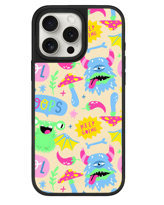 iPhone Leather Grip - Monster Say Keep Going