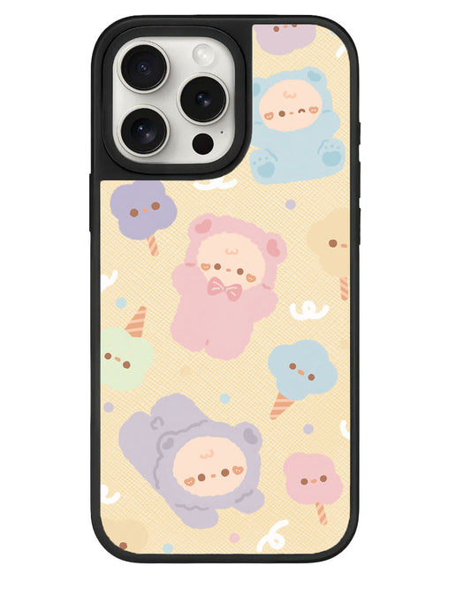 iPhone Leather Grip - Cotton Teddy