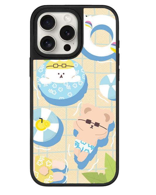 iPhone Leather Grip - Pool Party Blue