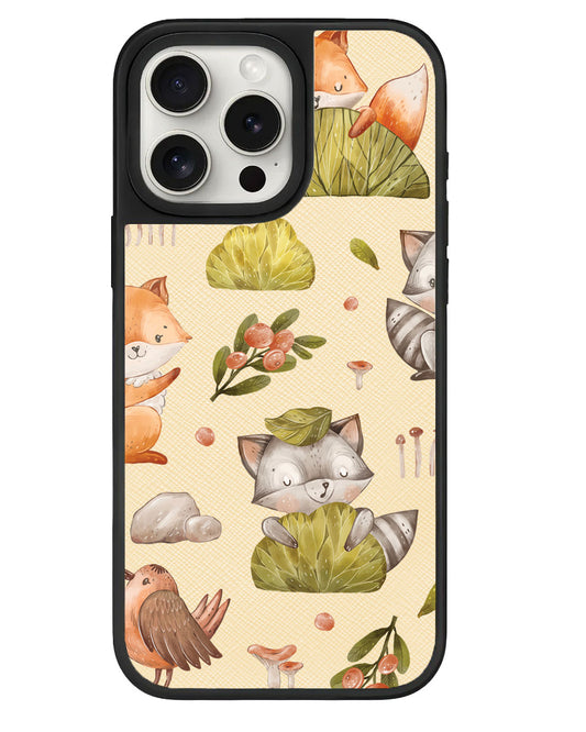 iPhone Leather Grip - Racoon & Friends