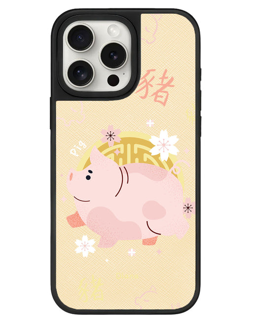 iPhone Leather Grip - Pig (Shio / Chinese Zodiac)
