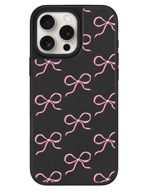 iPhone Leather Grip - Coquette Pink Bow