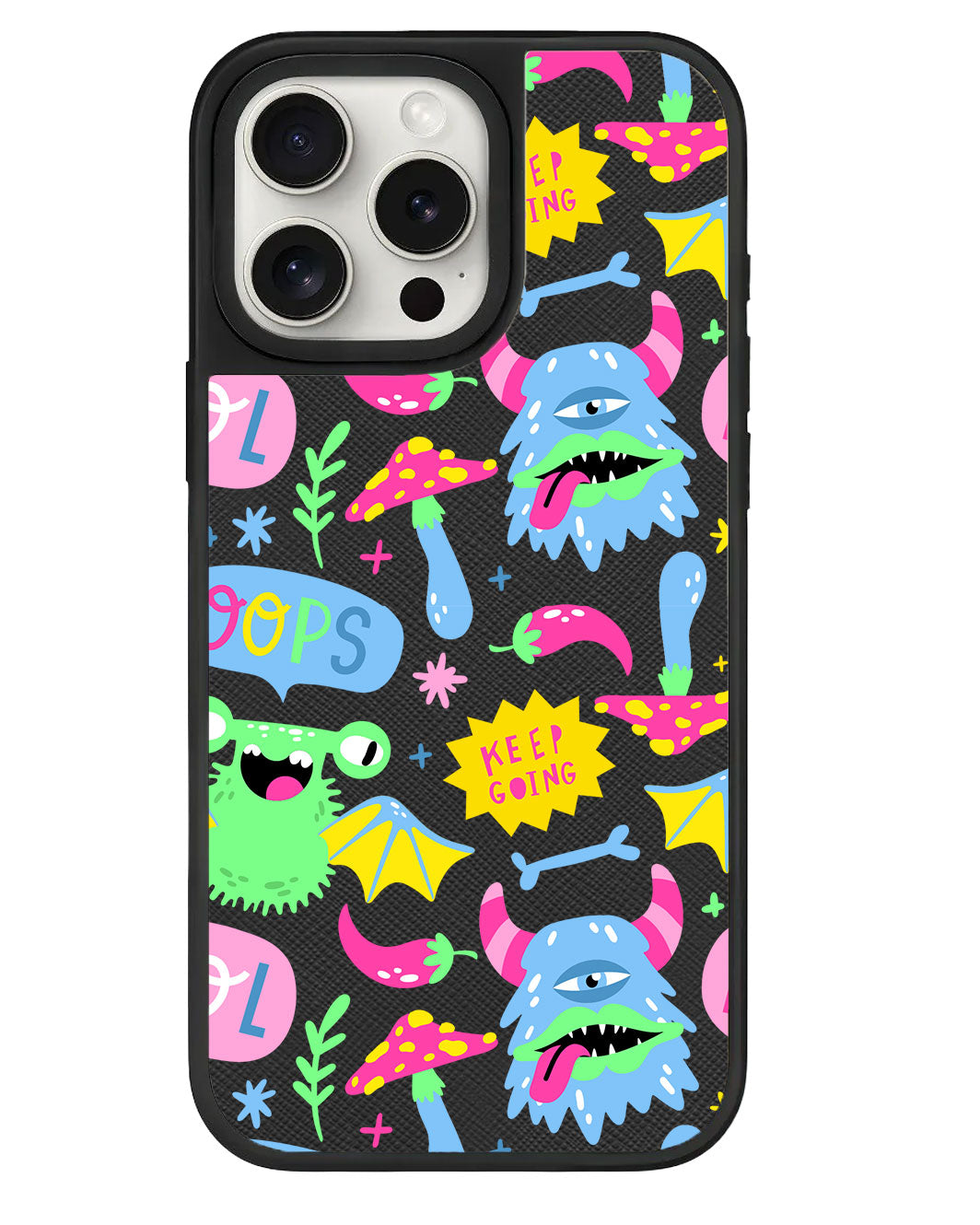 iPhone Leather Grip - Monster Say Keep Going