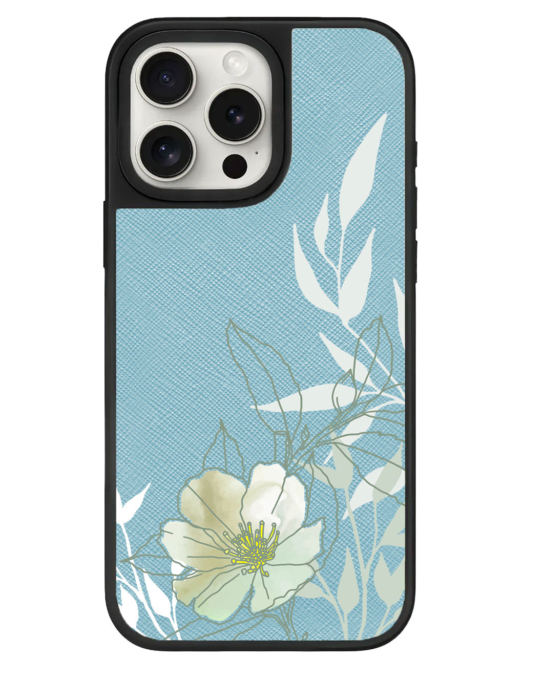 iPhone Leather Grip - Green Mint Lily