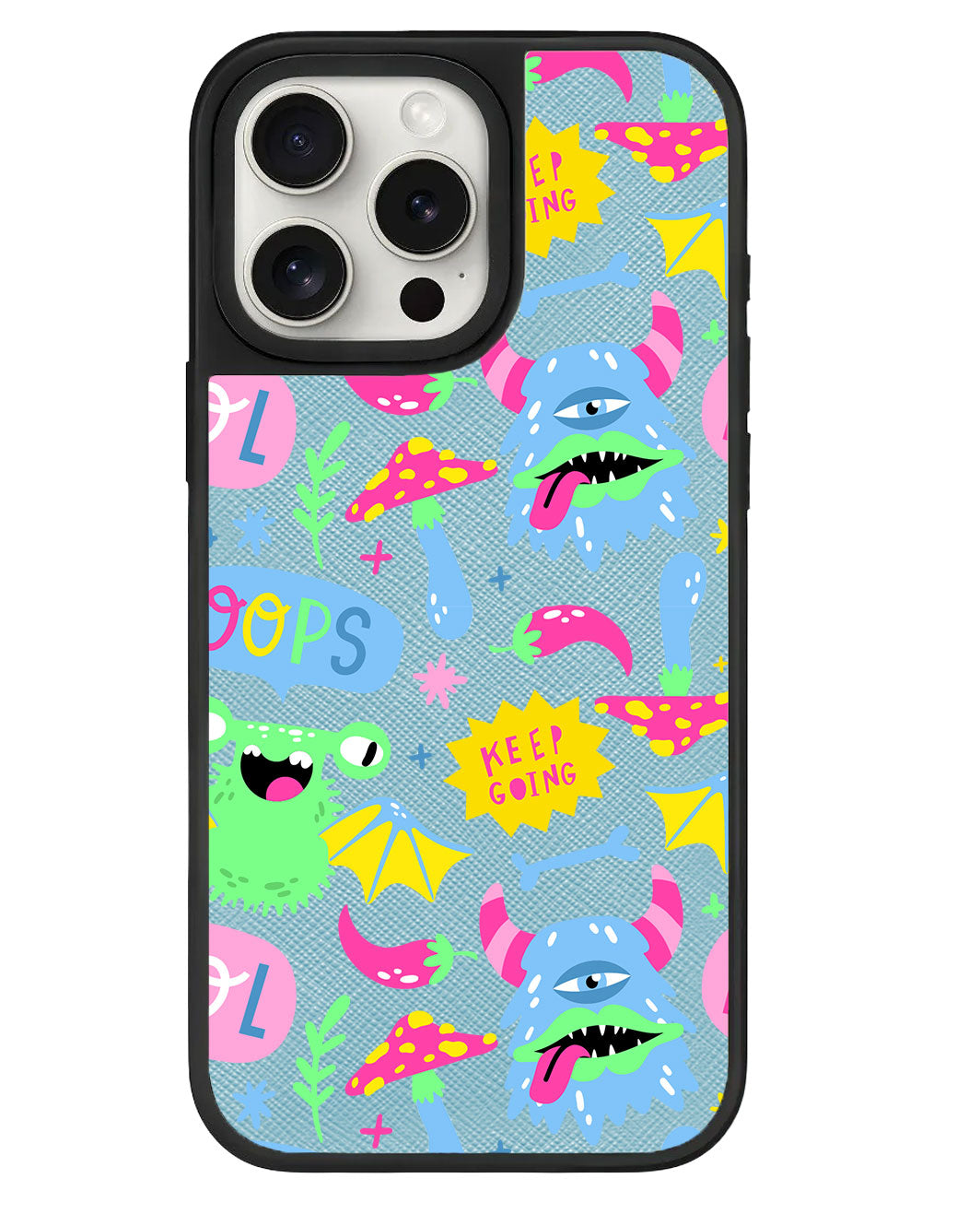 iPhone Leather Grip - Monster Say Keep Going