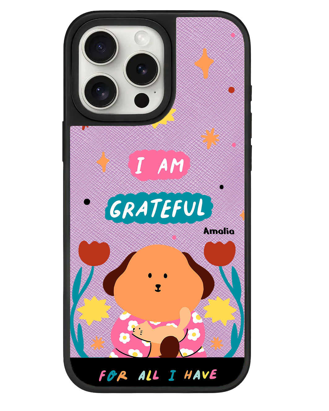 iPhone Leather Grip - Kiku and the Cat