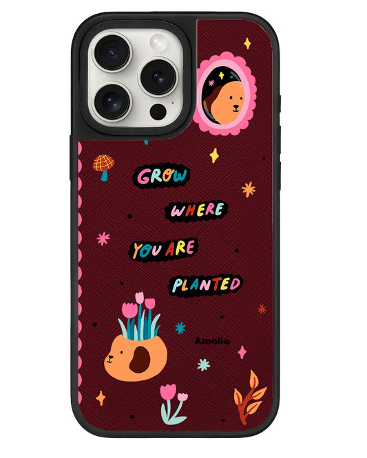 iPhone Leather Grip - Grow Where You Are Planted