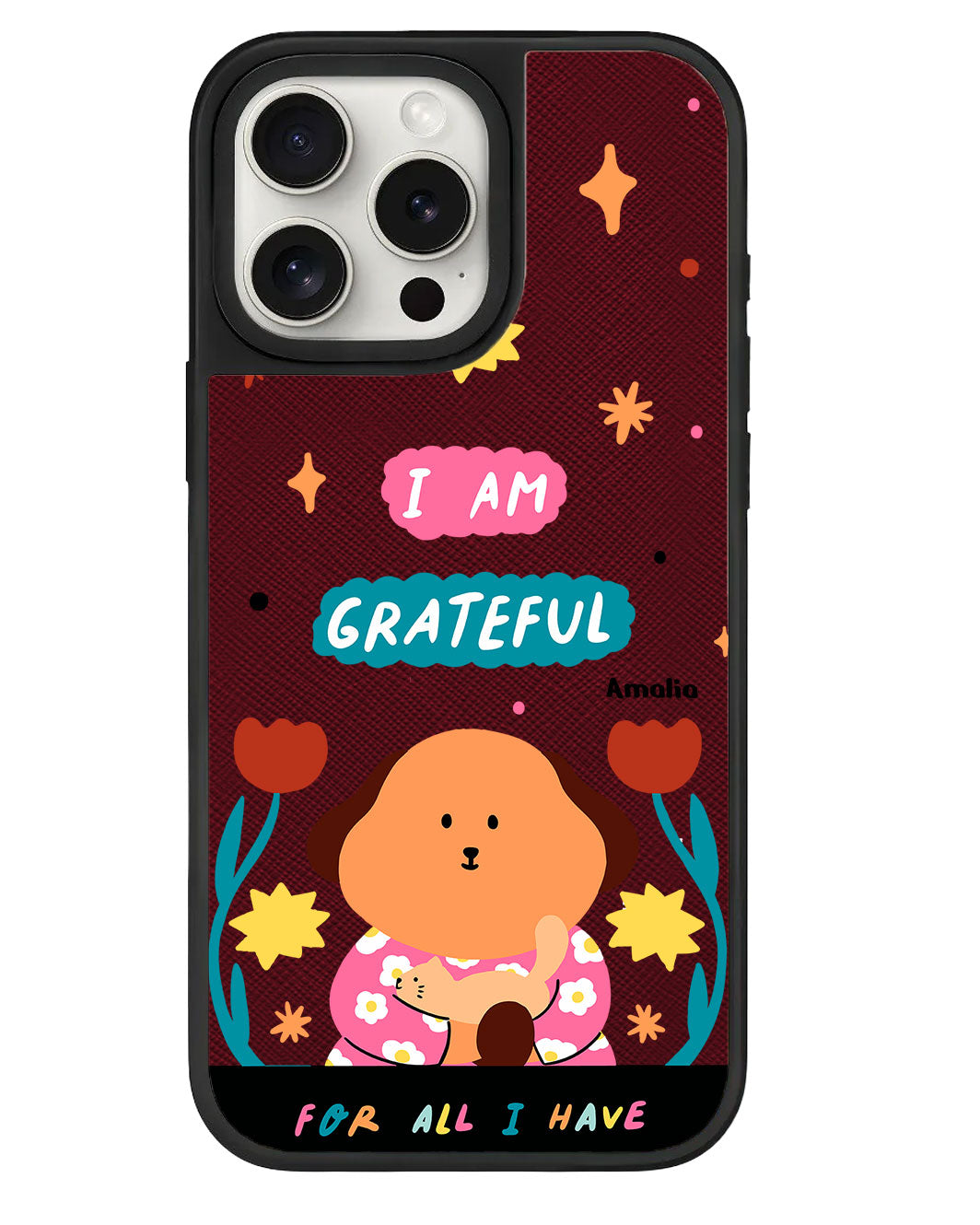 iPhone Leather Grip - Kiku and the Cat