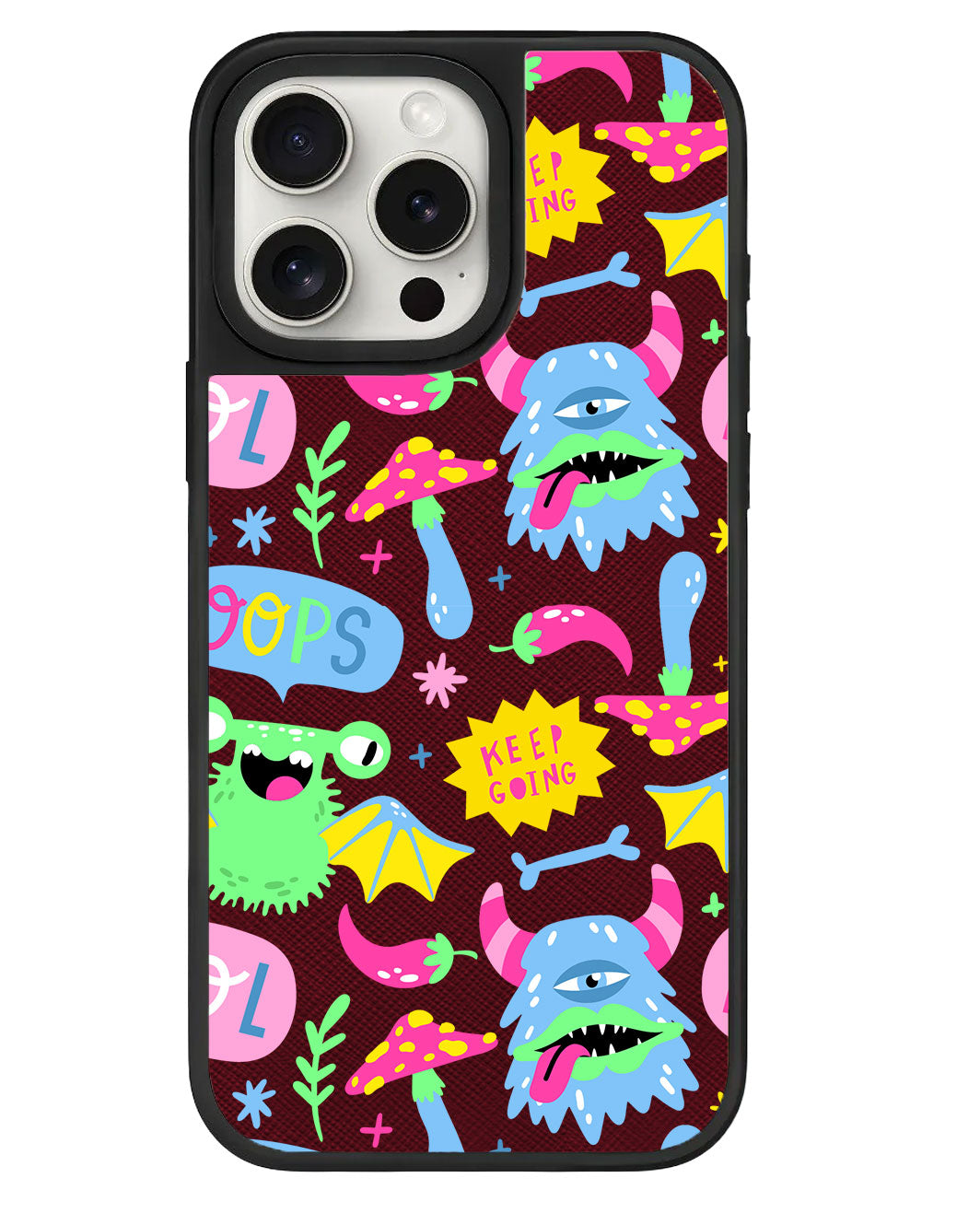 iPhone Leather Grip - Monster Say Keep Going