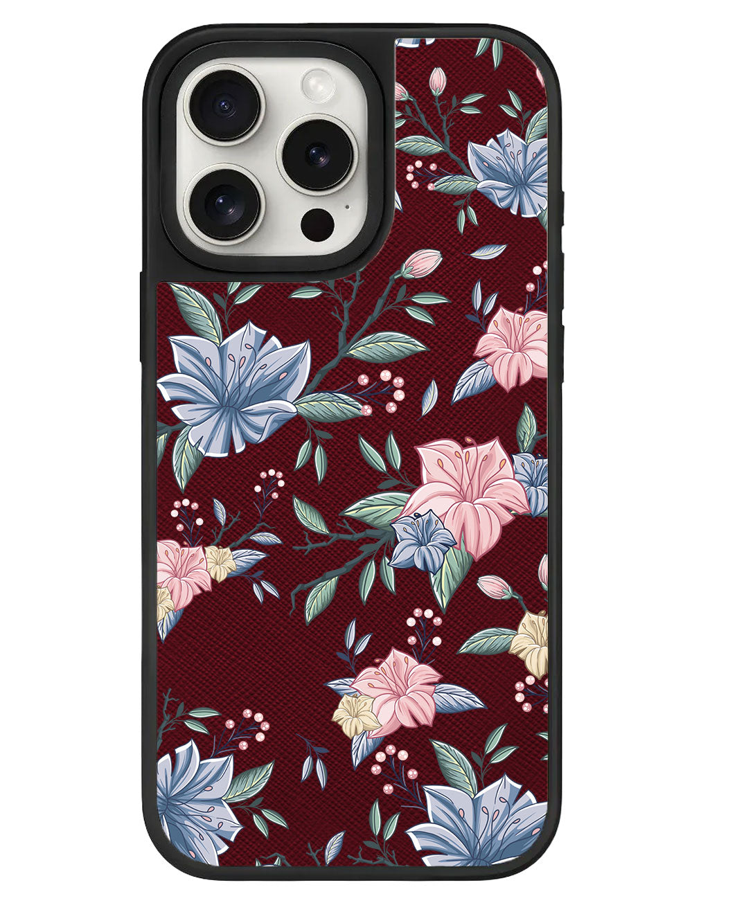 iPhone Leather Grip - Pink & Blue Florals