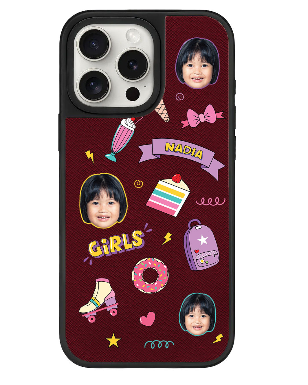 iPhone Leather Grip - Face Grid Comic