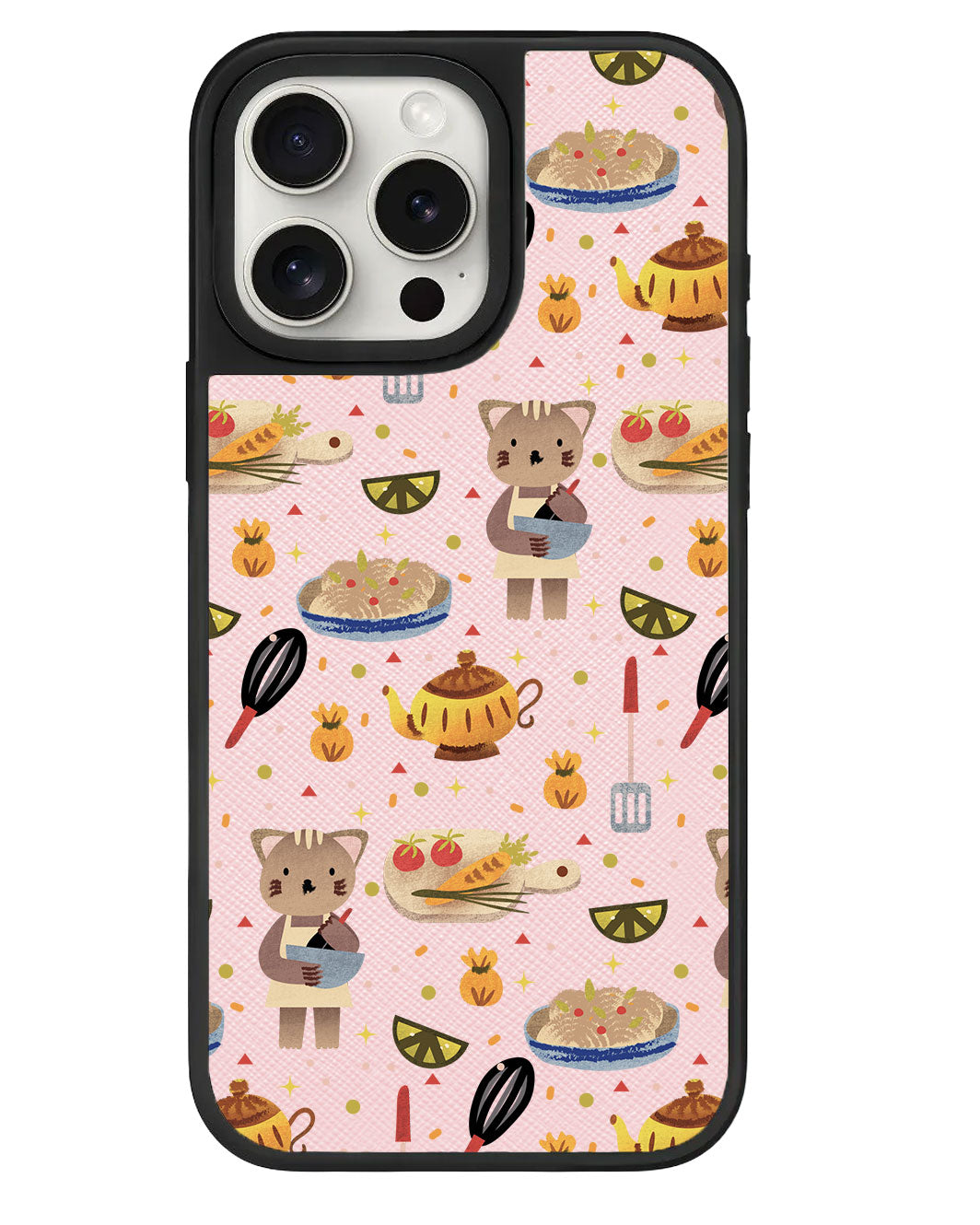 iPhone Leather Grip - Cooking Cat