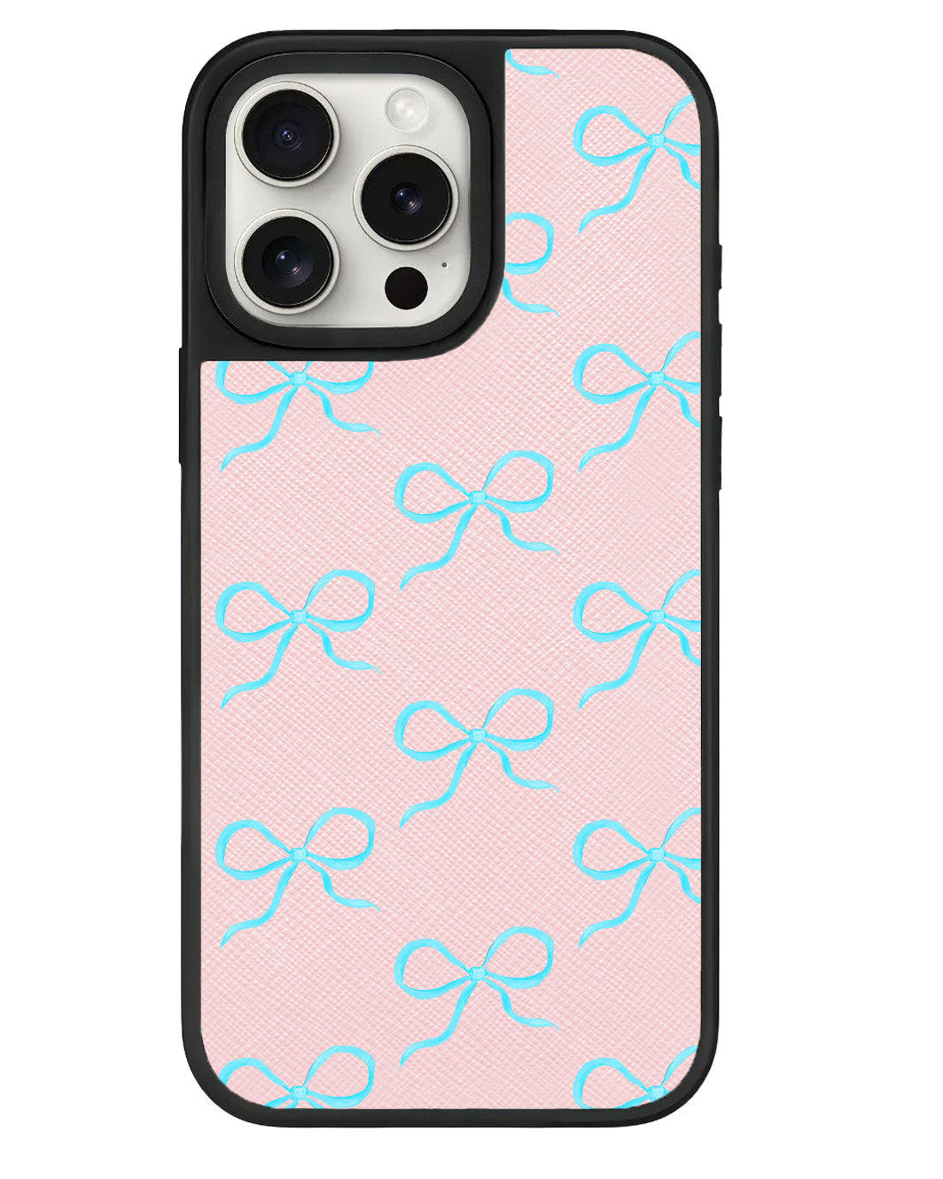 iPhone Leather Grip - Coquette Blue Bow