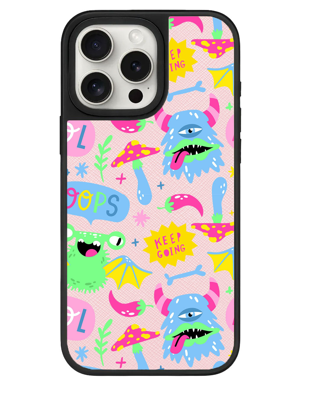 iPhone Leather Grip - Monster Say Keep Going
