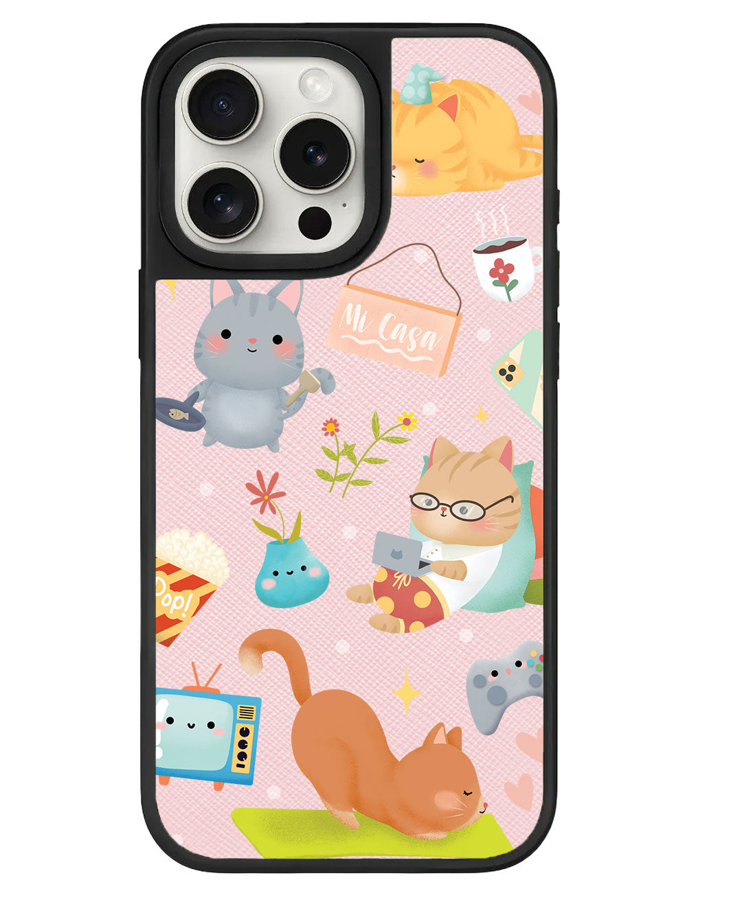 iPhone Leather Grip - Stay Home