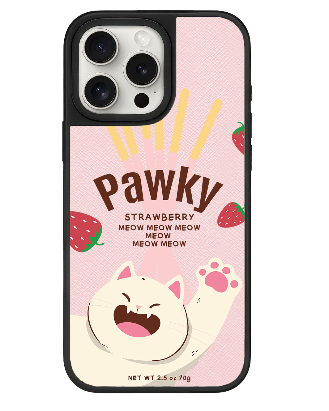 iPhone Leather Grip - Pawky Cat