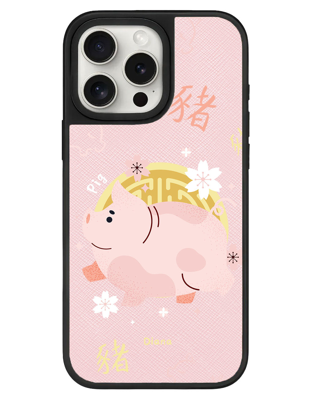 iPhone Leather Grip - Pig (Shio / Chinese Zodiac)