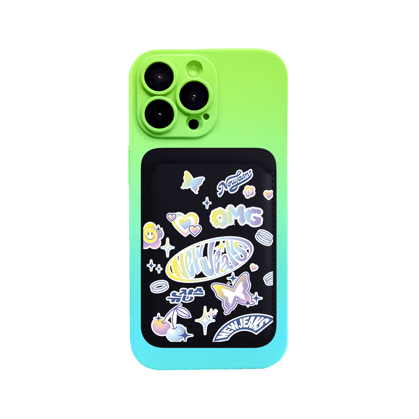 iPhone Magnetic Wallet Silicone Case - New Jeans OMG 1.0