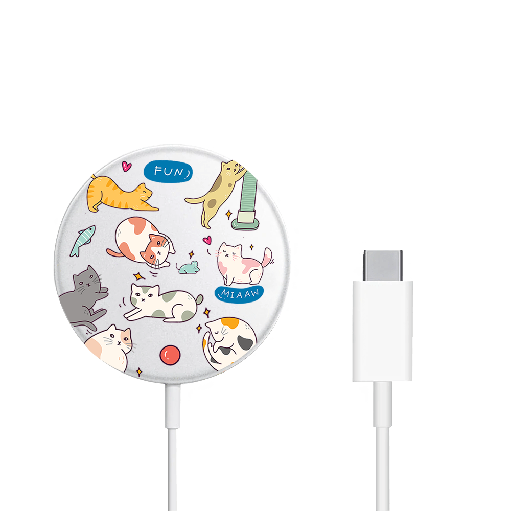 Magnetic Wireless Charger - Playful Cat 2.0