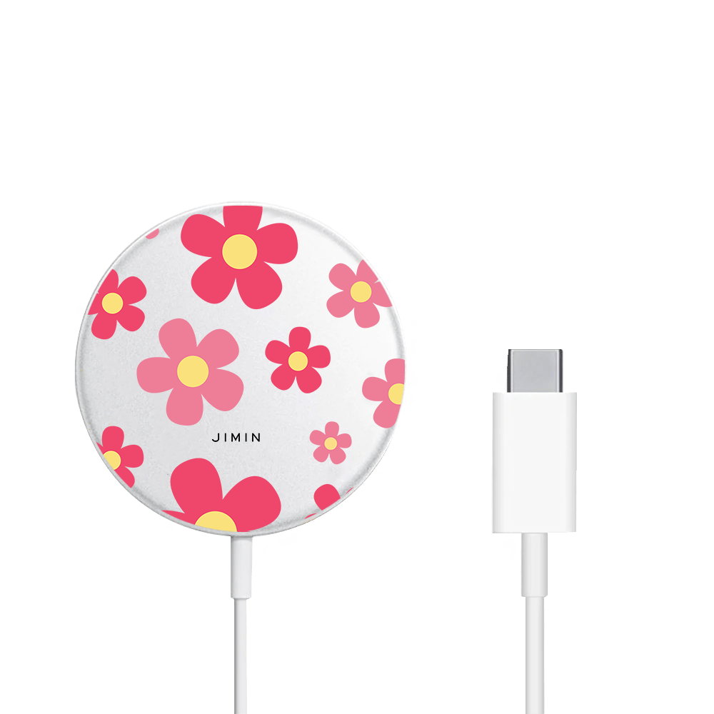 Magnetic Wireless Charger - Daisy Blush