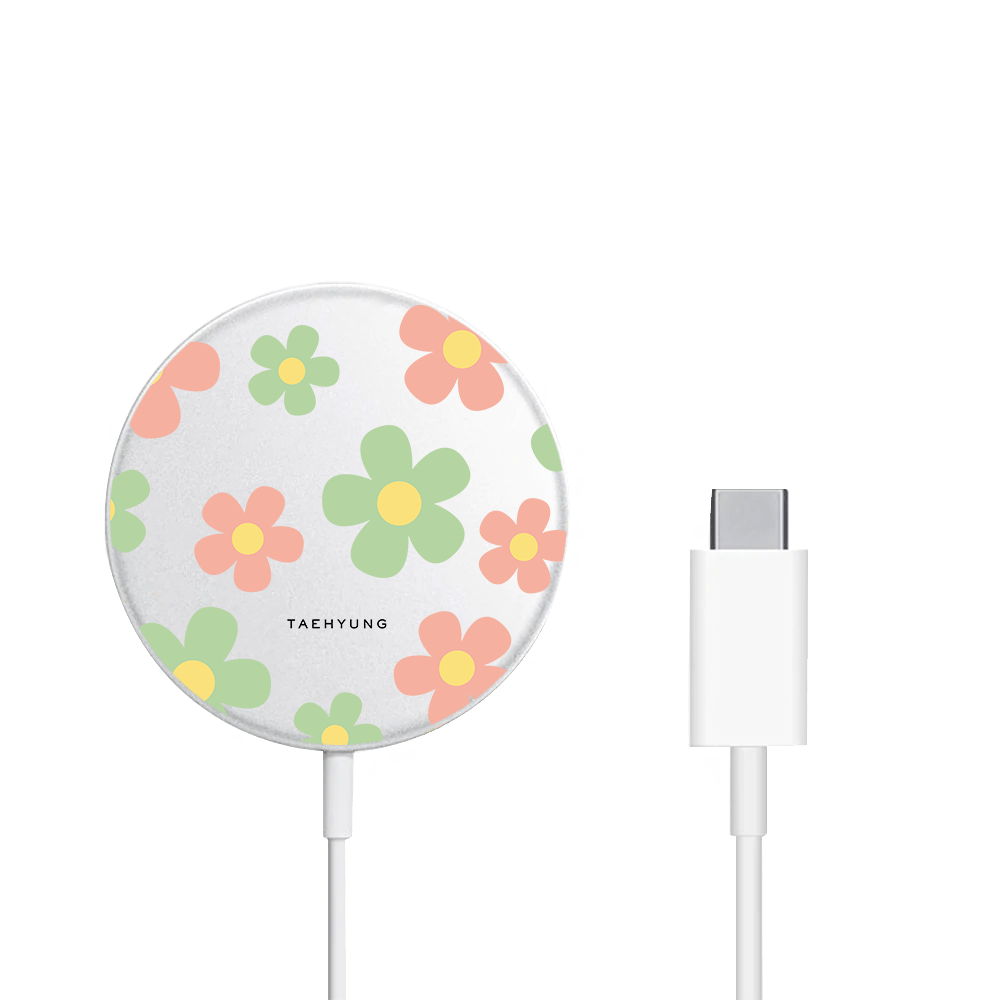 Magnetic Wireless Charger - Daisy Spring