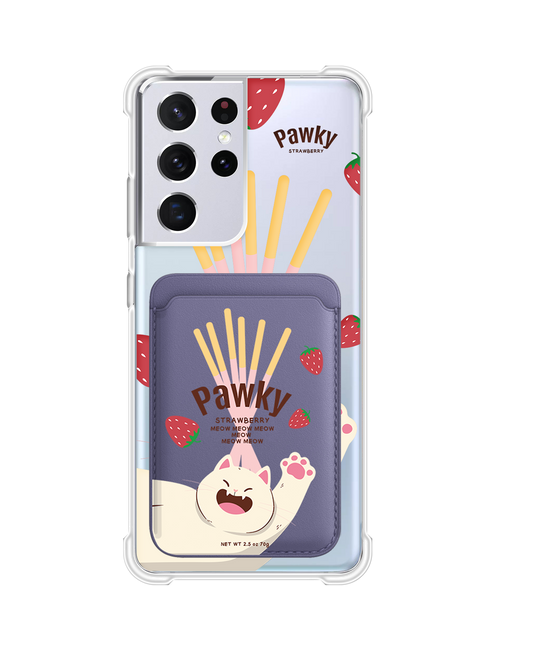 Android Magnetic Wallet Case - Pawky Cat