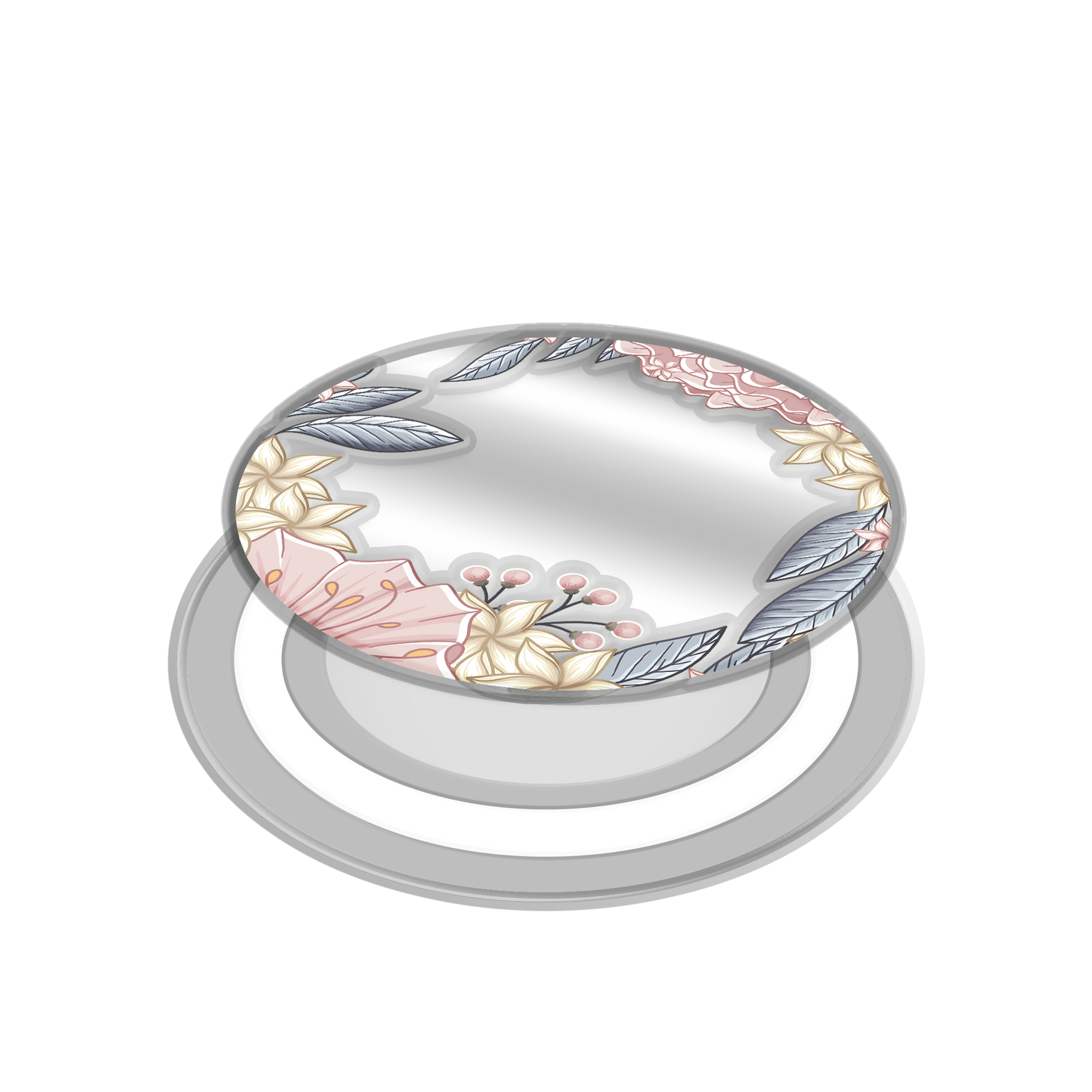 Magnetic Grip Mirror - Pink Floral