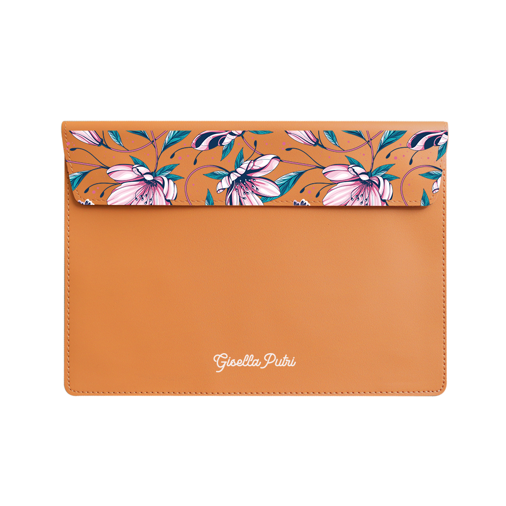 Vegan Leather Sleeve - Pink Tulip