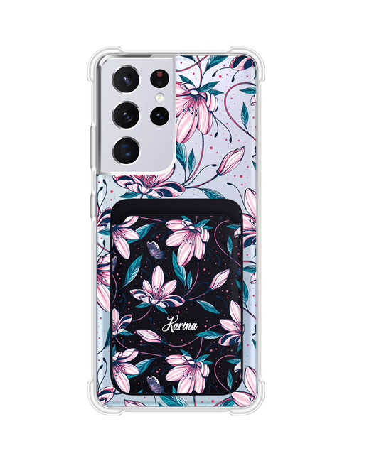 Android Magnetic Wallet Case - Pink Tulip