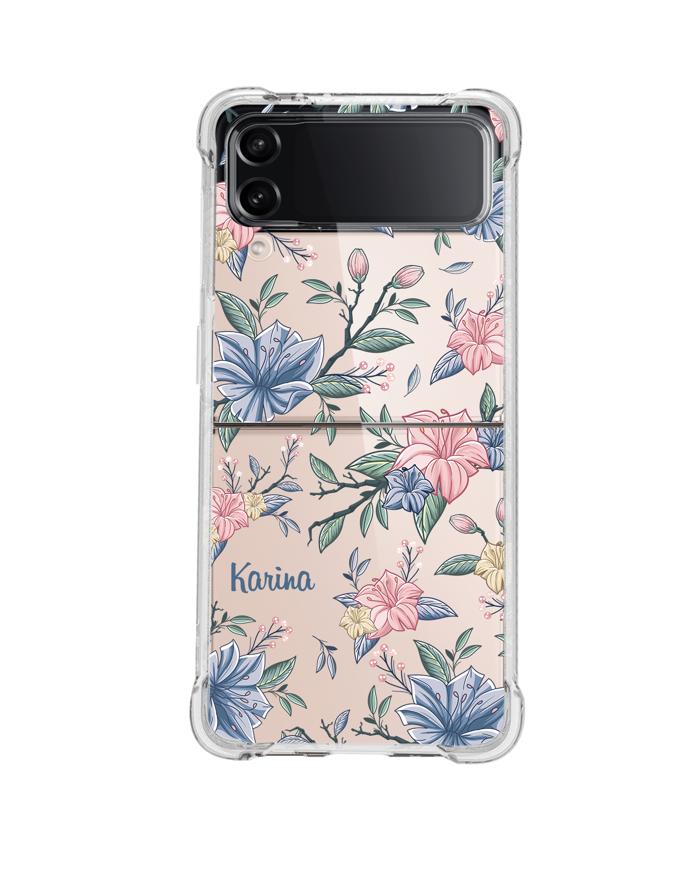 Android Flip / Fold Rearguard Hybrid - Pink & Blue Florals