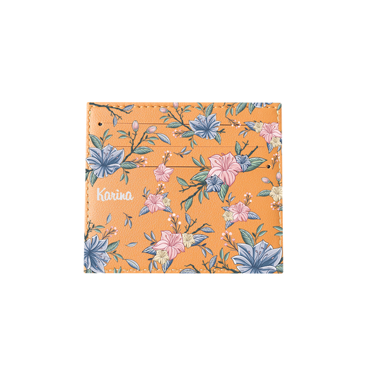 6 Slots Card Holder - Pink & Blue Florals