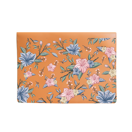 Vegan Leather Sleeve - Pink & Blue Florals
