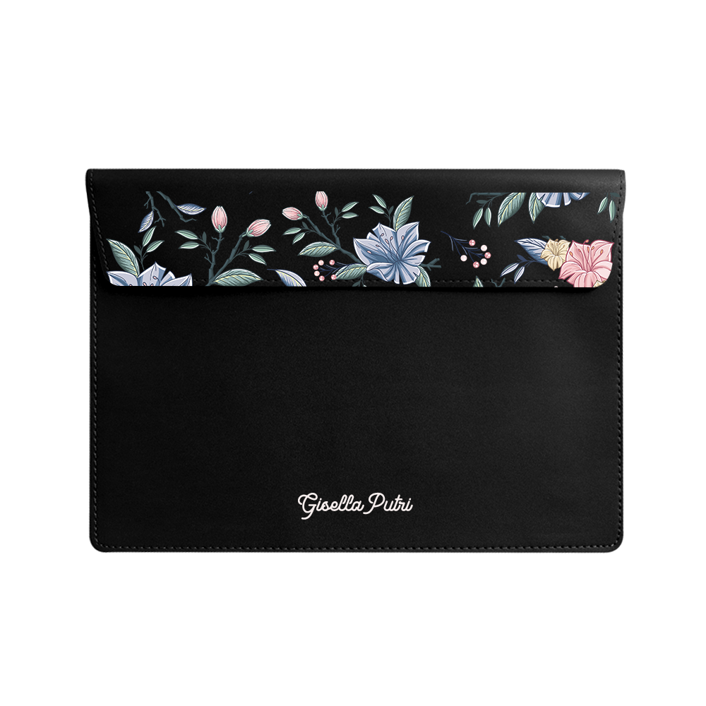 Vegan Leather Sleeve - Pink & Blue Florals