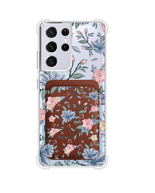 Android Magnetic Wallet Case - Pink & Blue Florals
