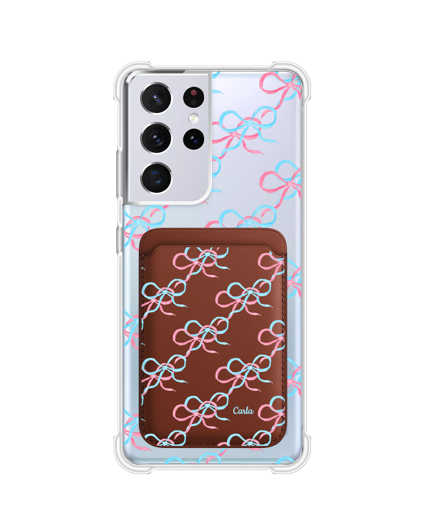 Android Magnetic Wallet Case - Coquette Overlap Bow