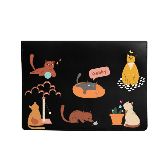 Vegan Leather Sleeve - Playful Cat 1.0
